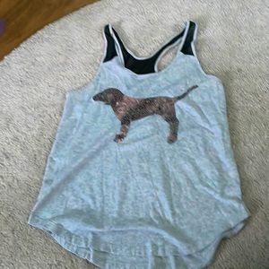 Pink tank top with glittery dog logo size M. like new